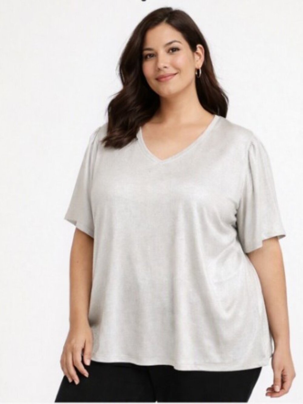 Marc by Giuliana Silver Shimmer Blouse – Size 3X